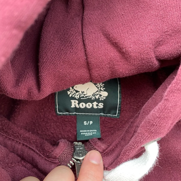 Roots Womens Burgundy Full Zip Hoodie - Picture 2 of 2